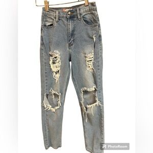 Vibe & Rant Destroyed Five Pocket Cotton Denim Jeans Size 1 (W25)